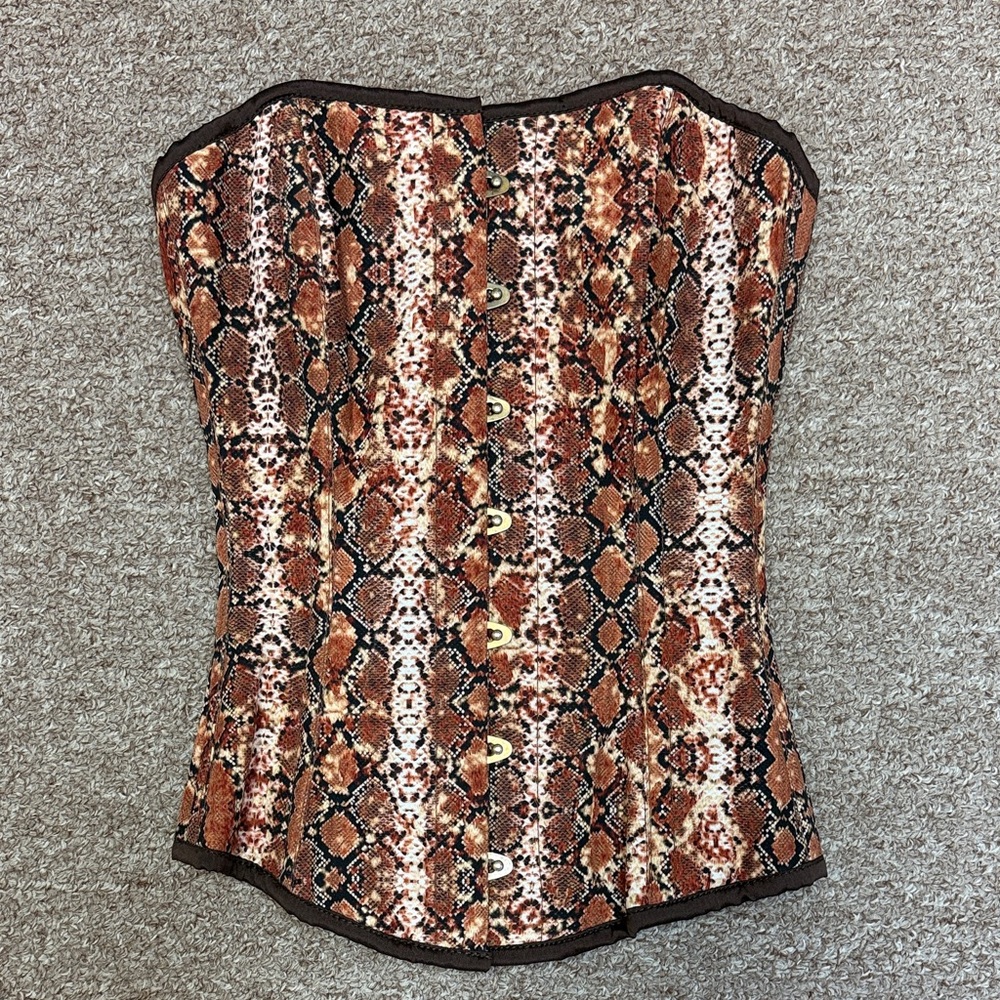 Stylish Snake Print Corset Blouse
